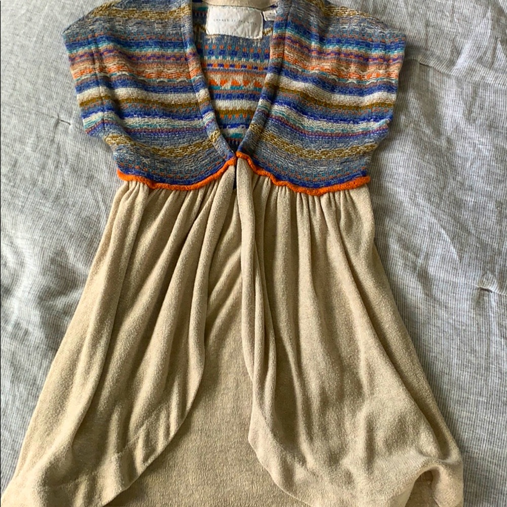 Anthropologie; short sleeved cardigan
